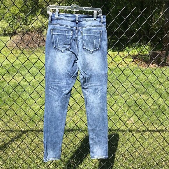 Rocks & Indigo hi-rise skinny jeans with  patches - Picture 6 of 11